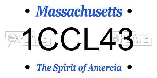 1CCL43 Massachusetts License Plate
