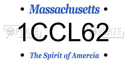 1CCL62 Massachusetts License Plate