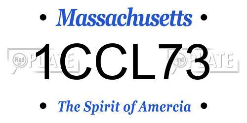1CCL73 Massachusetts License Plate