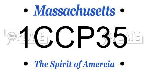 1CCP35 Massachusetts License Plate