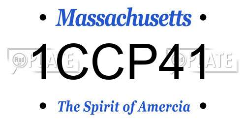 1CCP41 Massachusetts License Plate