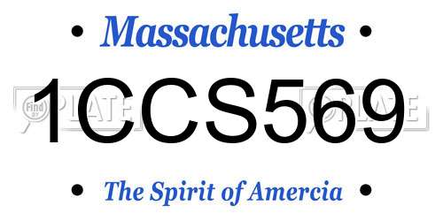 1CCS569 Massachusetts License Plate
