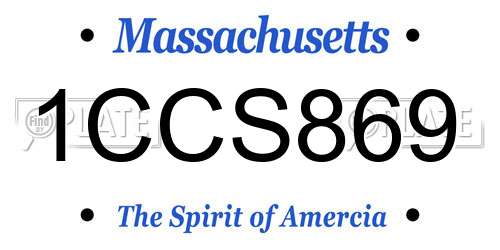 1CCS869 Massachusetts License Plate