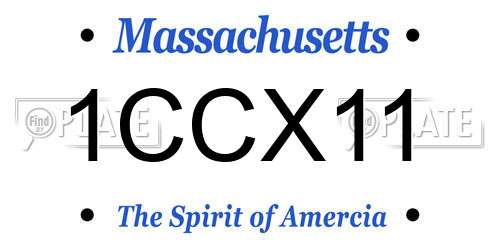 1CCX11 Massachusetts License Plate