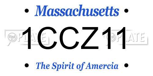 1CCZ11 Massachusetts License Plate