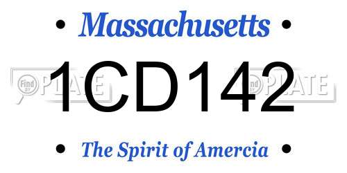 1CD142 Massachusetts License Plate
