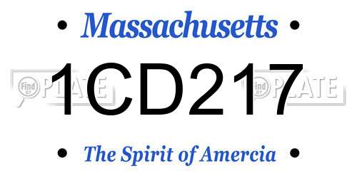 1CD217 Massachusetts License Plate