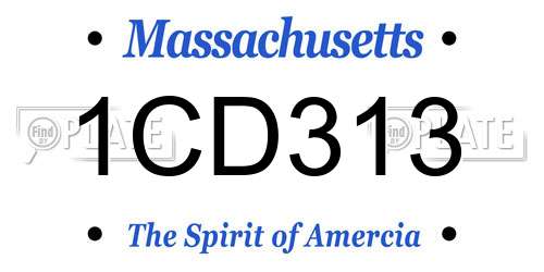 1CD313 Massachusetts License Plate