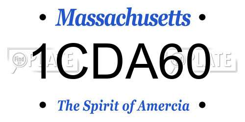 1CDA60 Massachusetts License Plate