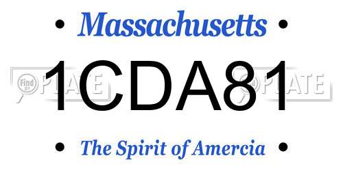 1CDA81 Massachusetts License Plate