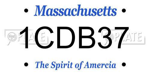 1CDB37 Massachusetts License Plate