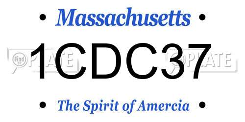 1CDC37 Massachusetts License Plate