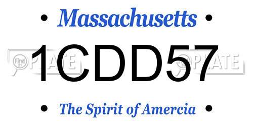 1CDD57 Massachusetts License Plate