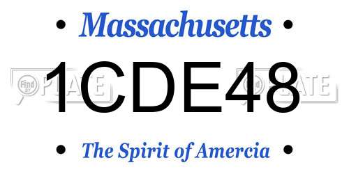 1CDE48 Massachusetts License Plate