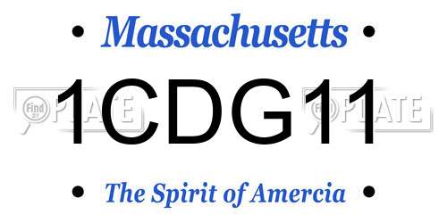 1CDG11 Massachusetts License Plate