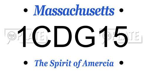 1CDG15 Massachusetts License Plate