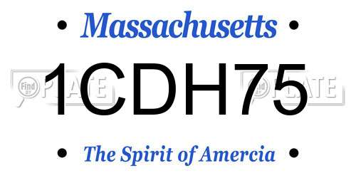 1CDH75 Massachusetts License Plate