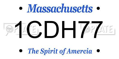 1CDH77 Massachusetts License Plate