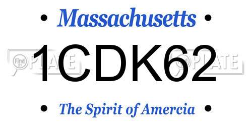 1CDK62 Massachusetts License Plate