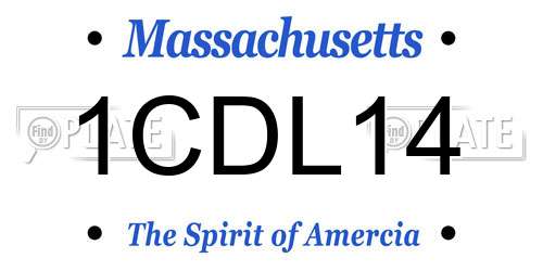 1CDL14 Massachusetts License Plate