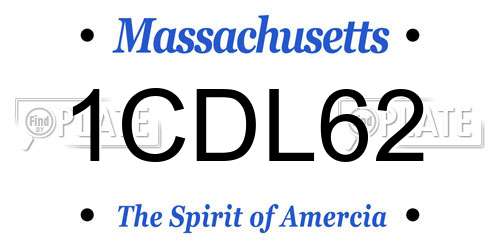 1CDL62 Massachusetts License Plate