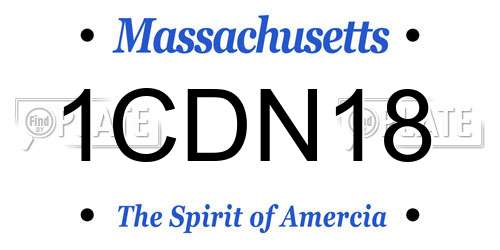 1CDN18 Massachusetts License Plate
