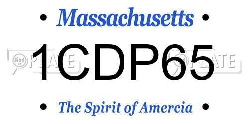 1CDP65 Massachusetts License Plate