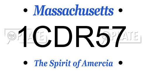 1CDR57 Massachusetts License Plate