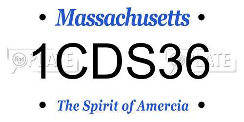 1CDS36 Massachusetts License Plate