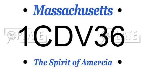 1CDV36 Massachusetts License Plate