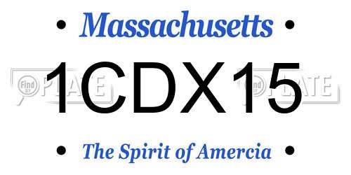 1CDX15 Massachusetts License Plate