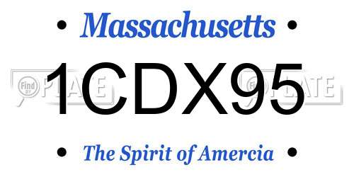 1CDX95 Massachusetts License Plate