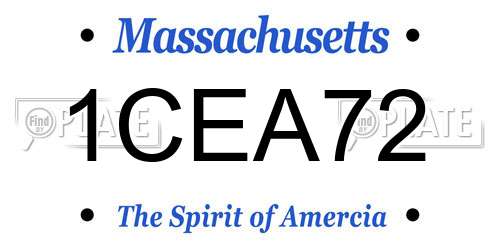 1CEA72 Massachusetts License Plate