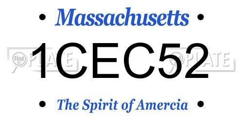 1CEC52 Massachusetts License Plate