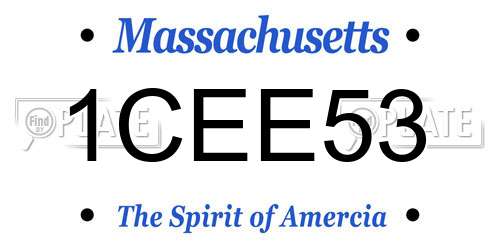 1CEE53 Massachusetts License Plate