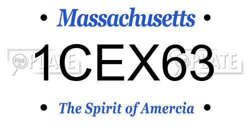 1CEX63 Massachusetts License Plate