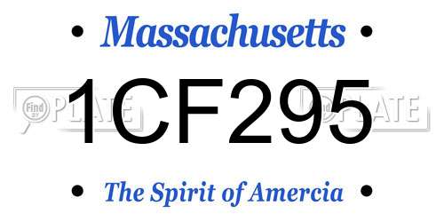 1CF295 Massachusetts License Plate
