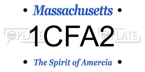 1CFA2 Massachusetts License Plate