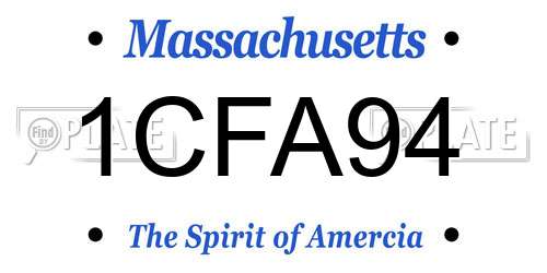 1CFA94 Massachusetts License Plate
