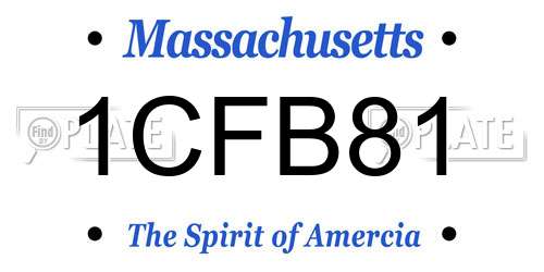1CFB81 Massachusetts License Plate