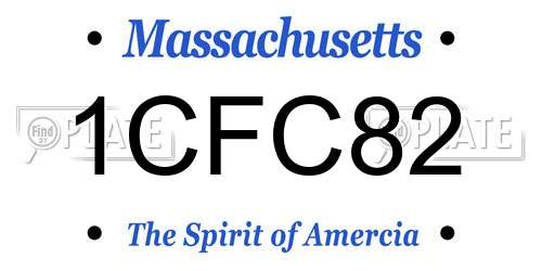 1CFC82 Massachusetts License Plate