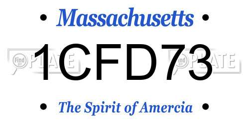 1CFD73 Massachusetts License Plate