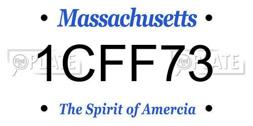 1CFF73 Massachusetts License Plate