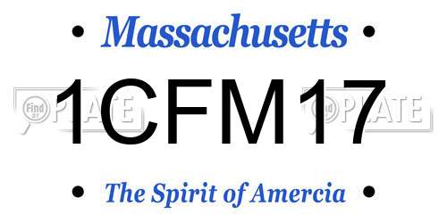 1CFM17 Massachusetts License Plate