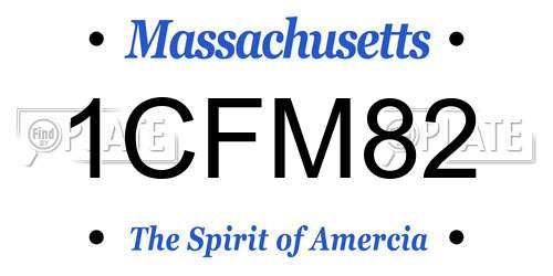 1CFM82 Massachusetts License Plate