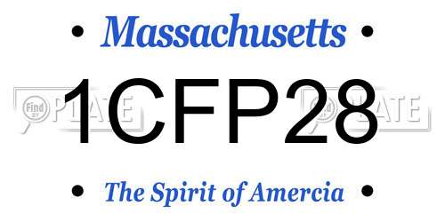 1CFP28 Massachusetts License Plate
