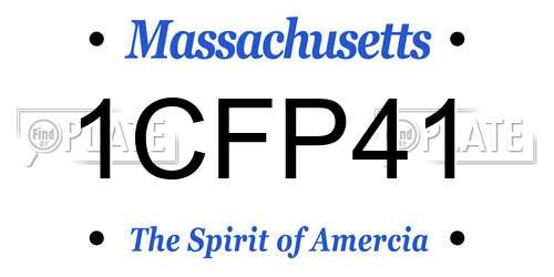1CFP41 Massachusetts License Plate