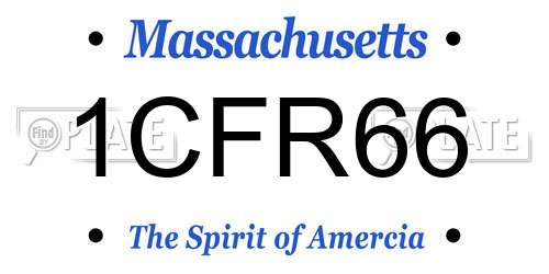 1CFR66 Massachusetts License Plate