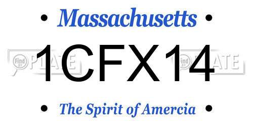 1CFX14 Massachusetts License Plate
