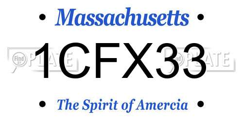 1CFX33 Massachusetts License Plate